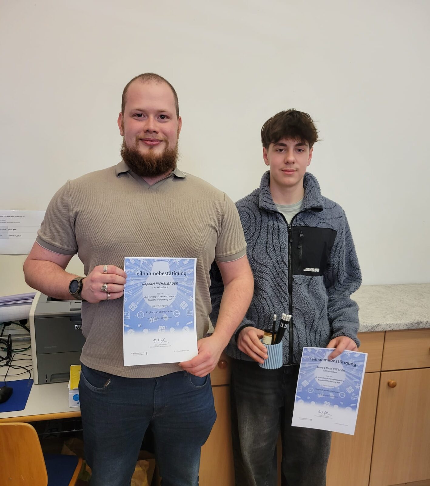 Teilnahme am Fremdsprachenwettbewerb